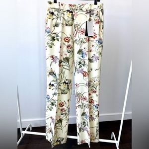 💐 ZARA Floral Pants 💐 XL. New with Tags. Yellow with multicolored flowers
